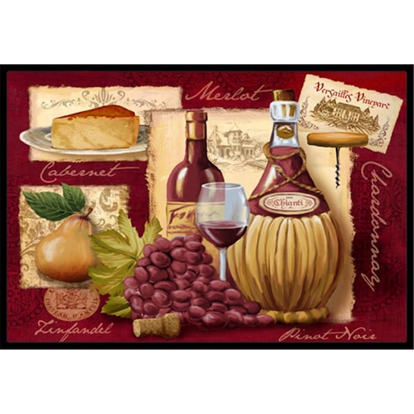 Carolines Treasures Wine And Cheese Indoor & Outdoor Mat, 24 x 36 in. CA77943 - main